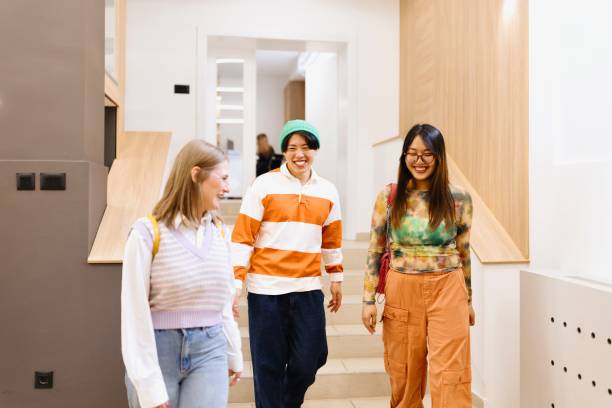 istock Smiling group of students entering the library 2149875112