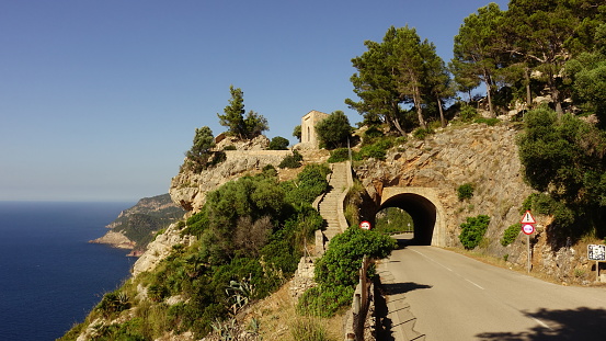 cenic coastline road with view to sea in Mallorca