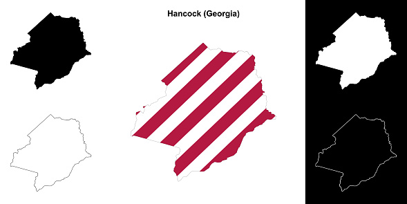 Hancock County (Georgia) outline map set