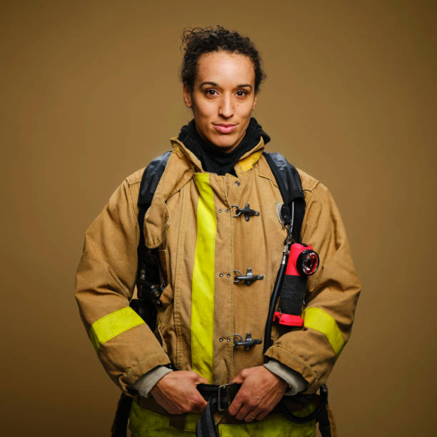 istock Female Firefighter Portrait 2149877760