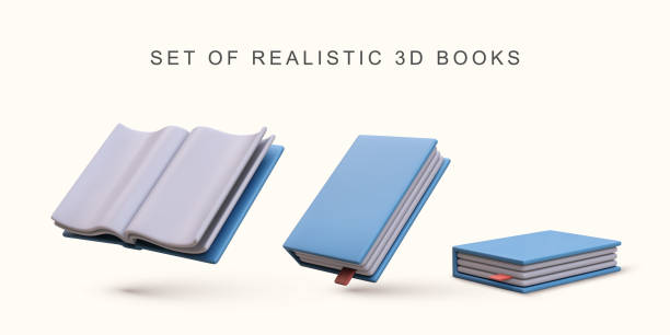 istock 3d realistic set of realistic blue books on white background. Vector illustration. 2149878099
