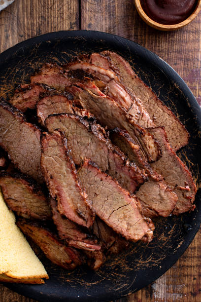 istock Smoked beef brisket sliced on the serving plate with toast 2149878467