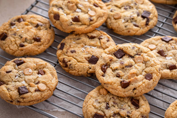 istock Chocolate chip cookies with chocolate chunks and caramel chips 2149878701