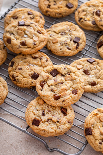 istock Chocolate chip cookies with chocolate chunks and caramel chips 2149878702
