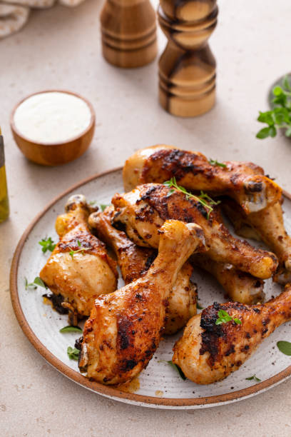 istock Roasted chicken drumsticks with ranch and fresh herbs 2149878709