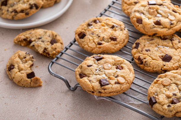 istock Chocolate chip cookies with chocolate chunks and caramel chips 2149878774