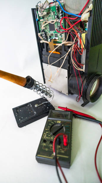 istock Video and multimedia projector open for maintenance with led lamp 2149881736