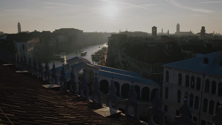 Sunrise over Grand Canal Venice, cityscape overview