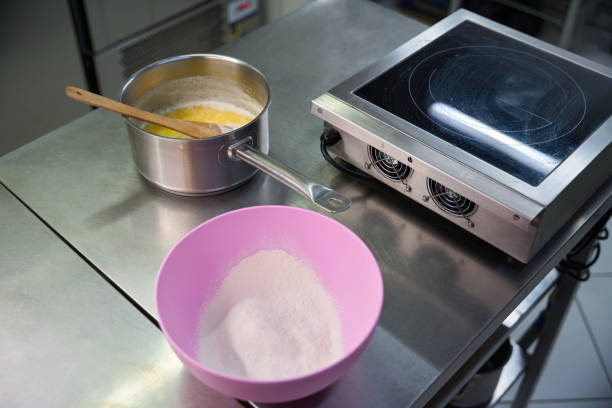 istock Ingredients for choux pastry standing on the iron table 2149888946