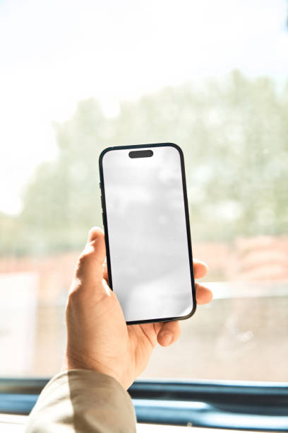 istock Close up Phone mockup on the train 2149890377