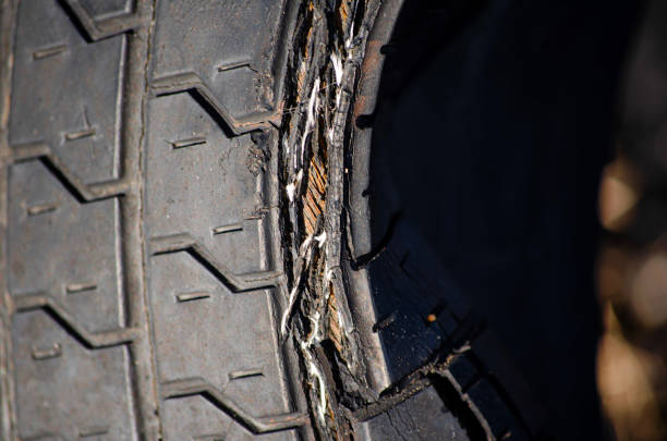 Tire on the wire, illegal landfill in nature, environmental problem