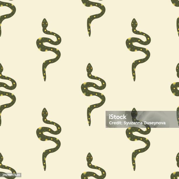 Pattern Snake Abstract Seamless Pattern With Snake Simple Ornament Vector Hand Drawn ...
