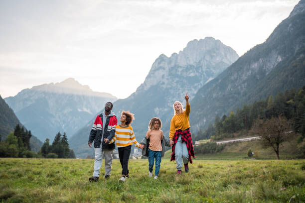 Father with his Kids Outdoors