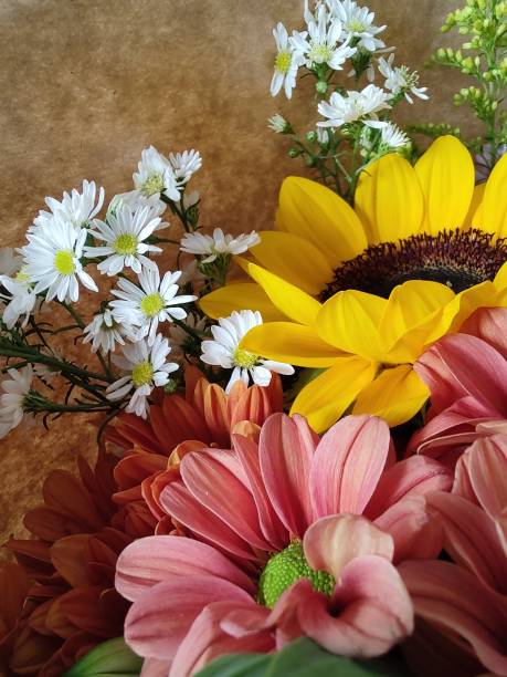 a beautiful bouquet combined with different flowers, a festive bouquet of flowers with different types of flowers