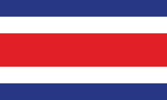 Costa Rica flag. Costa Rican flag. The official ratio. Flag icon. Standard color. Standard size. A rectangular flag. Computer illustration. Digital illustration. Vector illustration.