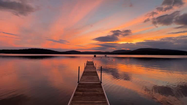 Summer Sunset at the Lake in Quebec, Canada
