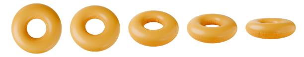 Set of yellow swim ring on isolated background. 3d render.