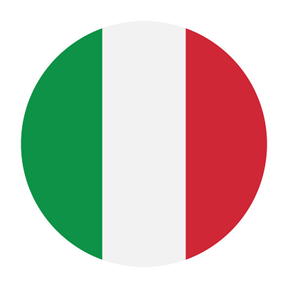 Italy flag. Italy circle flag. Italian circle flag. Button flag icon. Standard color. Circle icon flag. Computer illustration. Digital illustration. Vector illustration.