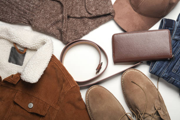istock Men's clothes, shoes and accessories on a white background. 2149914551