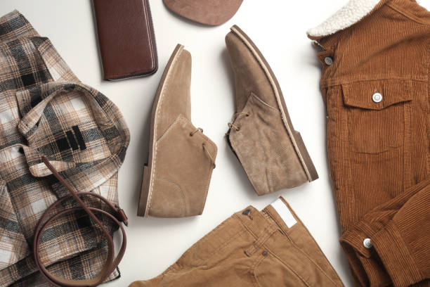 istock Men's clothes, shoes and accessories on a white background. 2149914554