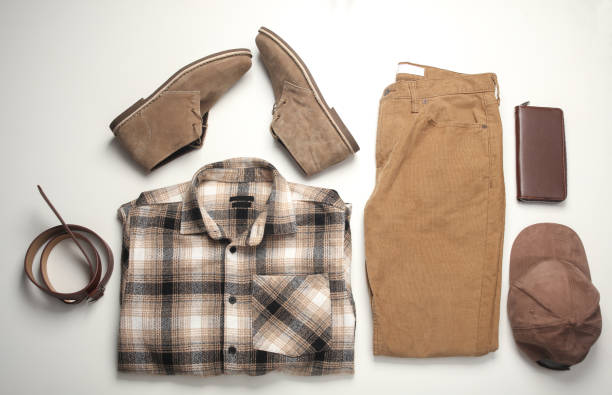istock Men's clothes, shoes and accessories on a white background. 2149914557
