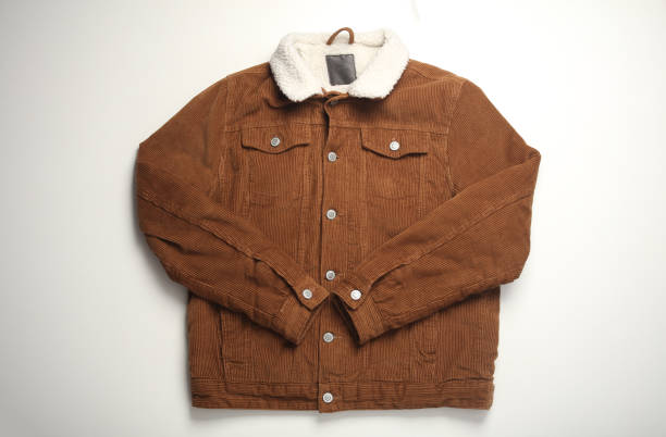 istock Corduroy jacket with fur on a white background 2149914563