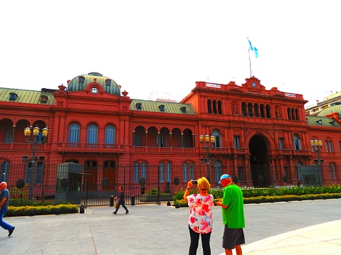 Buenos Aires, Argentina .The Pink House Building (Casa Rosada),Presidential Palace and the Government House at the Plaza de Mayo Square ( Plaza de Mayo ).