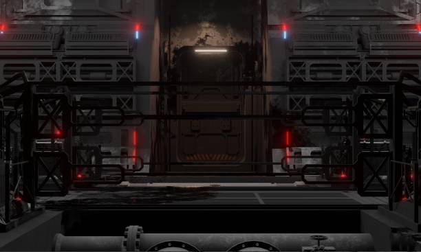 istock Central hall general base of operations in dark scene 2149916172