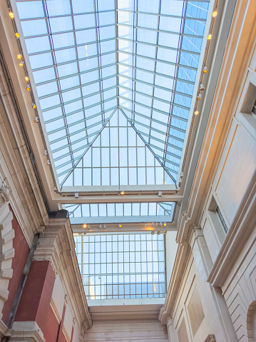 Architectural detail from a modern building with skylight