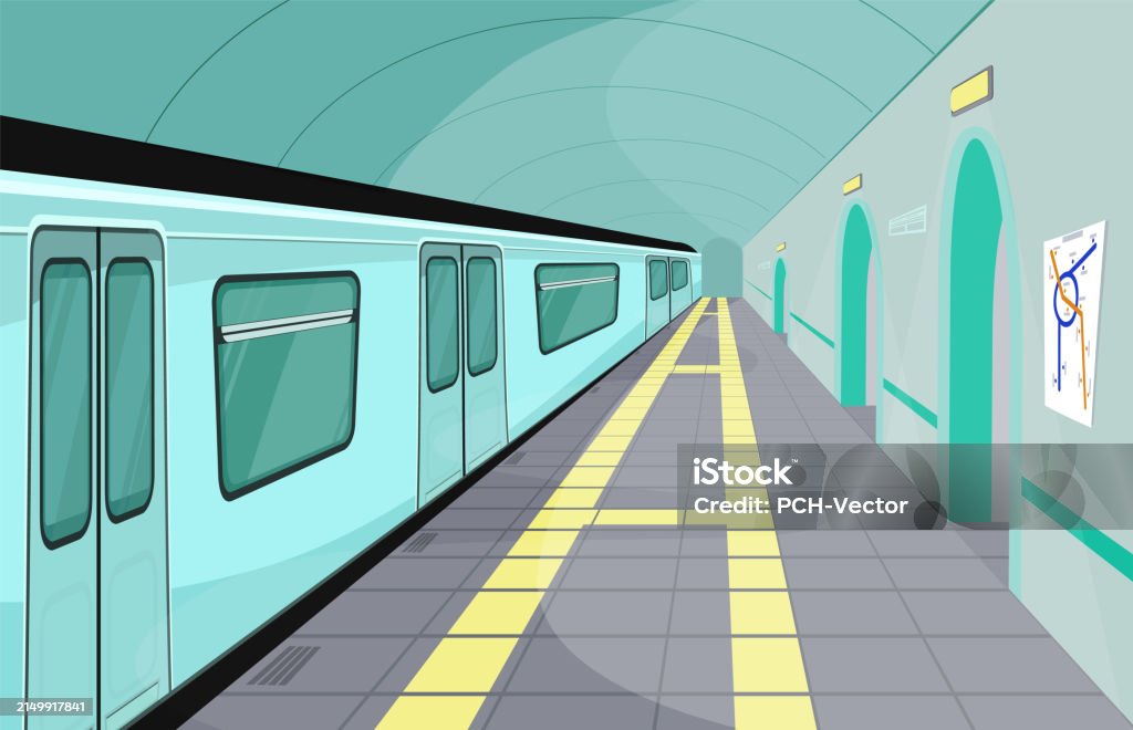 Subway Platform Design Subway Platform Interior Design Stock Illustration - Download Image Now ...