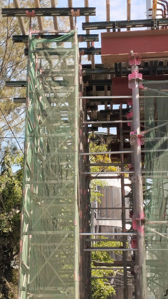 istock temporary works structure made of steel scaffolds 2149918966