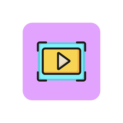 Icon of focus finder. Launching, record, filming. Interface concept. Can be used for topics like multimedia, navigation, video