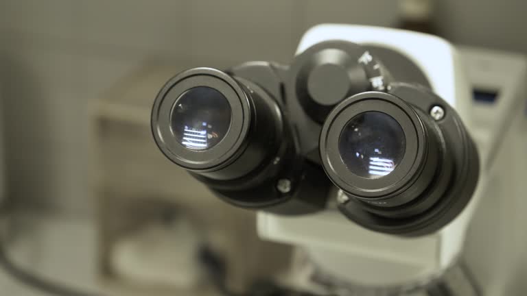 Binocular Professional Scientific Microscope Laboratory, Close-Up