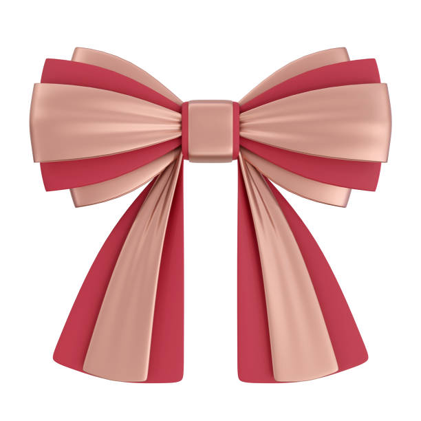 white gift wrapping tied with red ribbon in supermarket window