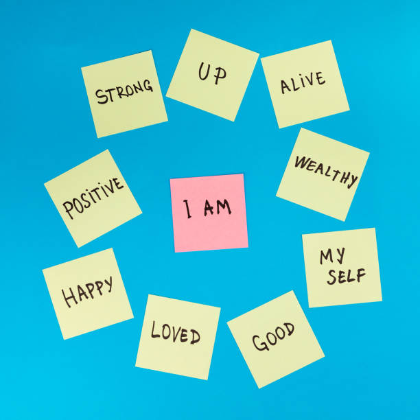 istock Empowering quotes, notes, messages with the words I am in center with other positive thoughts and words around it 2149928494