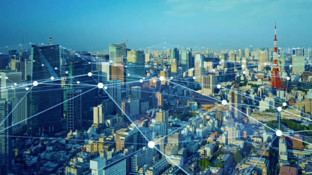 istock Smart city and communication network concept. Digital transformation. 2149929171