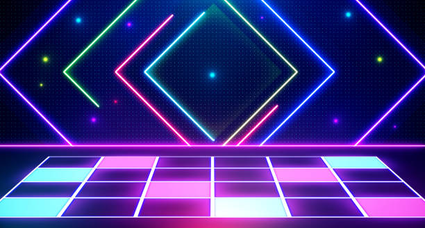 istock Retro 80s-90s Sci-Fi background futuristic grid landscape neon. 2149929339
