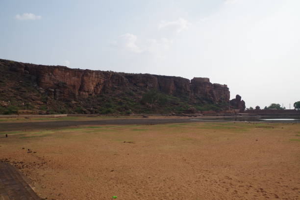 Ancient sandstone rock-cut cave entrance at Badami.