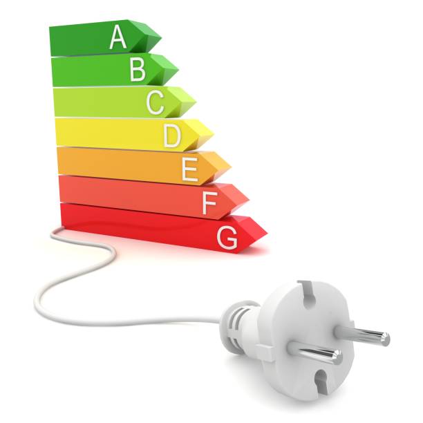 istock Energy efficiency rating electric plug 2149929664