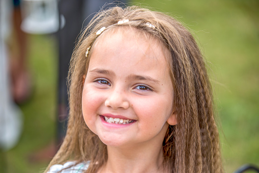 Seven year old girl lifestyle portrait
