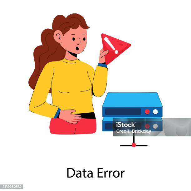 Data Error Stock Illustration - Download Image Now - Connection, Data ...