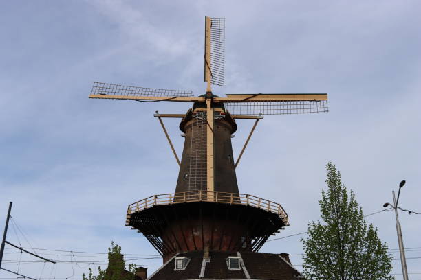 istock Traditional old wooden windmill in Delft 2149931242
