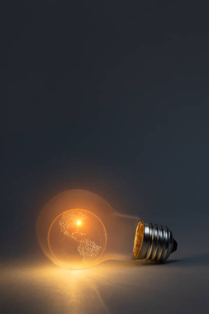 istock Artificial intelligence earth concept with classic light bulb glowing in the dark 2149931399