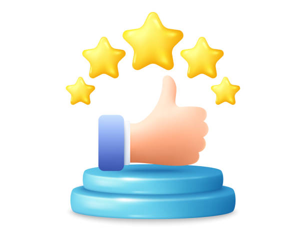 istock Podium scene with product platform and customer satisfaction icon. Product presentation mock up banner. 3d vector 2149932809