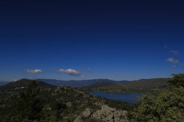 ...spring mountain landscape on a sunny day in spain near madrid