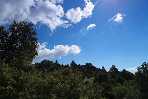 ...spring mountain landscape on a sunny day in spain near madrid