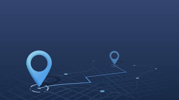istock Route on the map to pin. City street map with various points of interest. GPS tracking system to navigate and find way around the city landmarks, directions to different locations. Vector illustration 2149933912