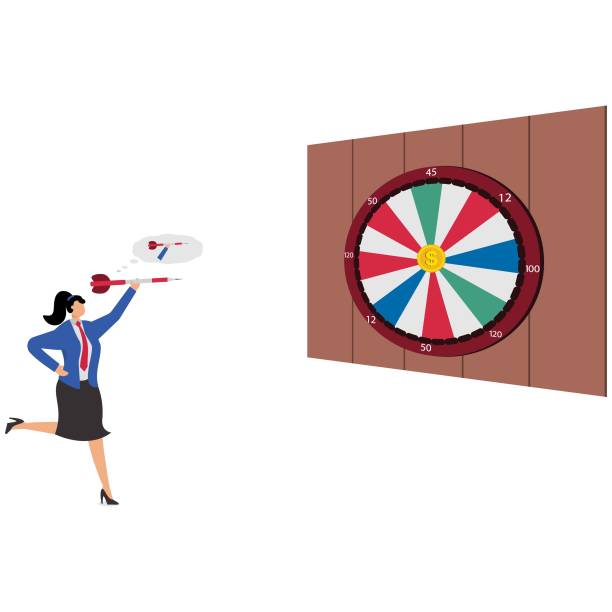 istock Businesswoman training dart skills, business skills learning and training 2149936965