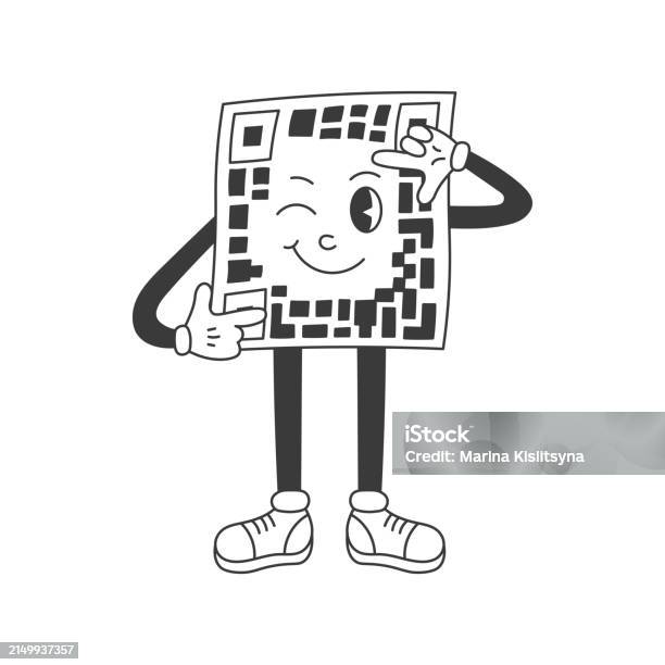 Qr Code Character Qr Code Scan Character Stock Illustration - Download Image Now ...