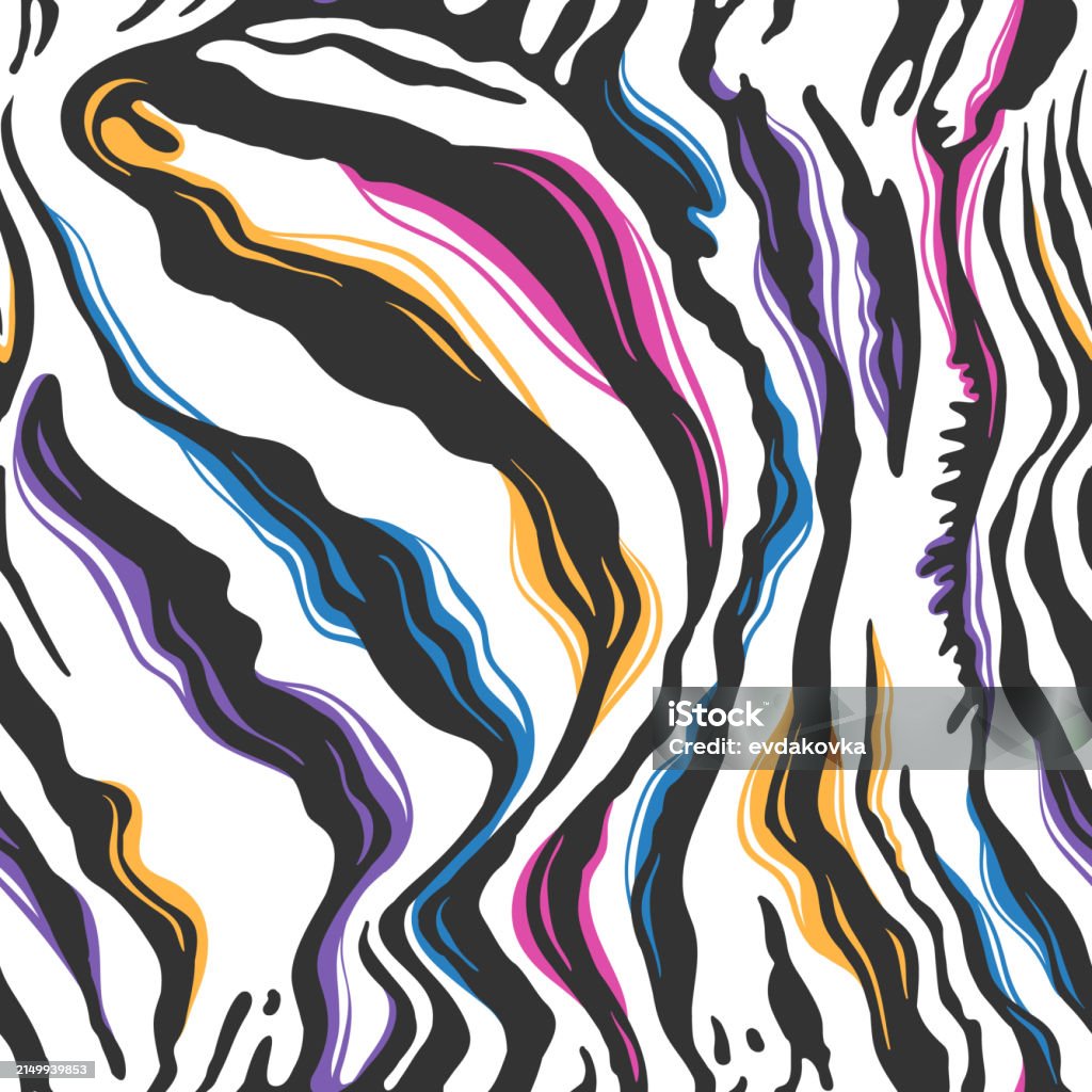 Bright Print Pattern A Vibrant And Eyecatching Zebra Print Pattern Featuring A Variety Of ...
